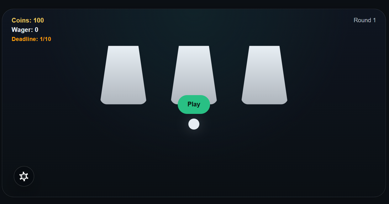 Screenshot of the initial game screen